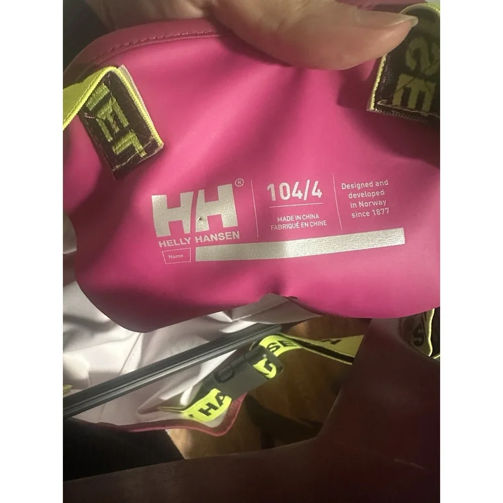HELLY HANSEN Pink Bib Pants Yellow Straps Top Youth Size 104/4 Girls